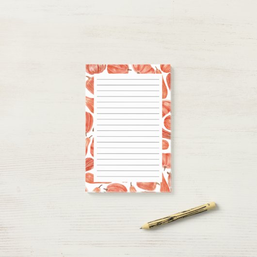 Waterverf Pompoenen Herfst Theme Post-it Notes (Op bureau)
