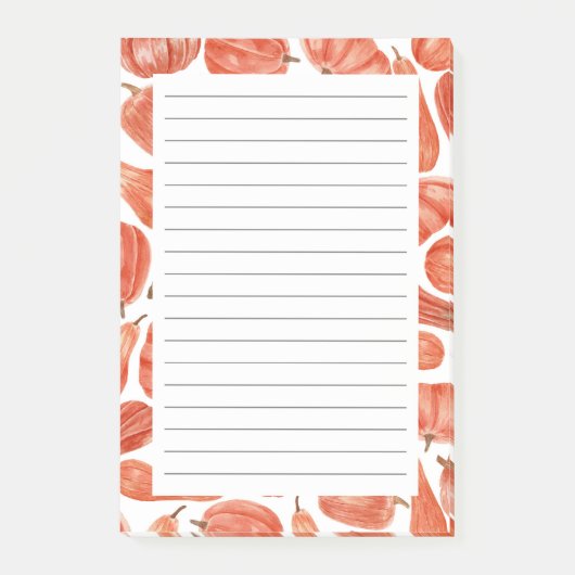 Waterverf Pompoenen Herfst Theme Post-it Notes (Voorkant)