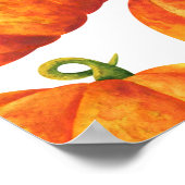 Waterverf pompoenen: herfstgewassenpatroon. poster (Hoek)
