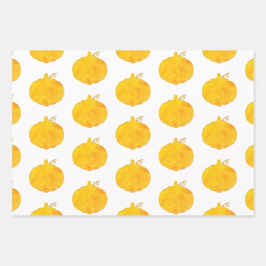 Waterverf pompoenen inpakpapier vel (Voorkant 2)
