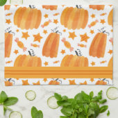 Waterverf pompoenen keukenhanddoeken (Gevouwen)