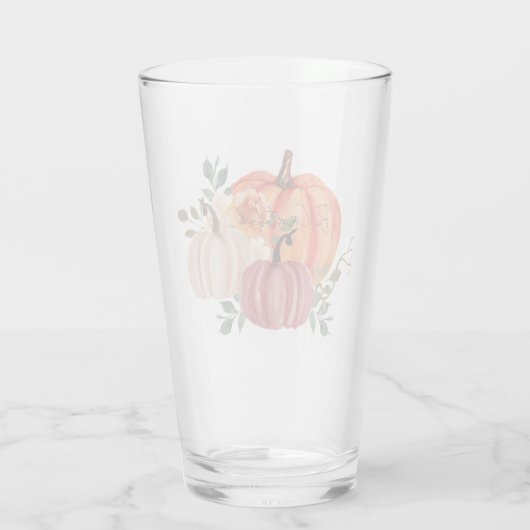 Waterverf pompoenen met aangepaste tekst glas (Achterkant)