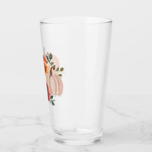 Waterverf pompoenen met aangepaste tekst glas (Links)