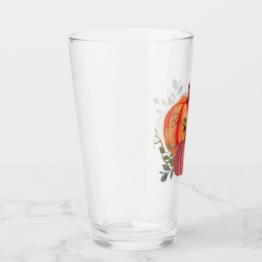 Waterverf pompoenen met aangepaste tekst glas (Rechts)