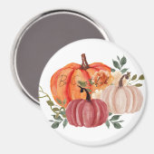 Waterverf pompoenen met aangepaste tekst magneet (Voorkant / Achterkant)