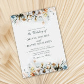 Waterverf Pompoenen met Wildflower Bruiloft Kaart