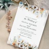 Waterverf Pompoenen met Wildflower Bruiloft Kaart