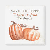 waterverf pompoenen oogst bruiloft behalve datum magneet (Voorkant)