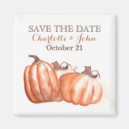 waterverf pompoenen oogst bruiloft behalve datum magneet (Voorkant)