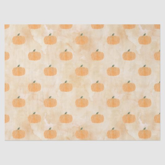 Waterverf pompoenen op Oranje ontkoppeling Tissuepapier (Voorkant)
