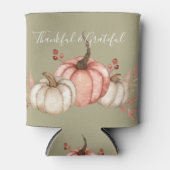 Waterverf Pompoenen op Sage Blikjeskoeler (Voorkant)