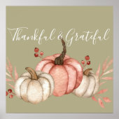 Waterverf Pompoenen op Sage Poster (Voorkant)