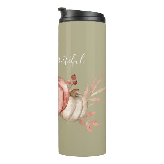  Waterverf Pompoenen op Sage Thermosbeker (Geroteerd rechts)