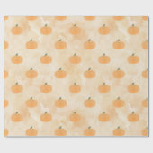 Waterverf pompoenen op Sinaasappel Cadeaupapier (Vlak)