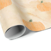Waterverf pompoenen op Sinaasappel Cadeaupapier (Rol Hoek)