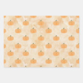 Waterverf pompoenen op Sinaasappel Inpakpapier Vel (Voorkant 3)