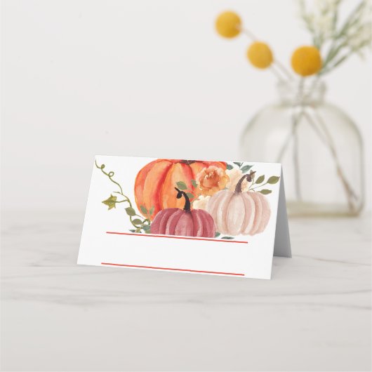 Waterverf pompoenen plaatskaartje (Voorkant)