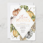 Waterverf Pompoenen Rhombus Thanksgiving Kaart (Voorkant)