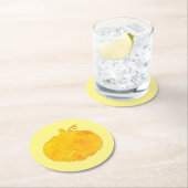 Waterverf pompoenen ronde kartonnen onderzetter (Insitu)