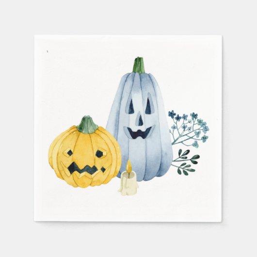 Waterverf pompoenen servet (Voorkant)