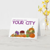  Waterverf Pompoenen Thanksgiving Card Kaart (Gele Bloem)