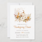 waterverf pompoenen Thanksgiving diner Kaart (Voorkant)