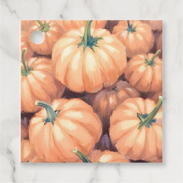 Waterverf pompoenen Thanksgiving Halloween Bedankjes Labels