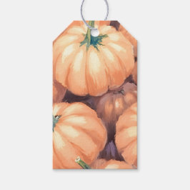 Waterverf pompoenen Thanksgiving Halloween Cadeaulabel