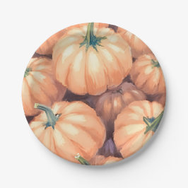 Waterverf pompoenen Thanksgiving Halloween Papieren Bordje