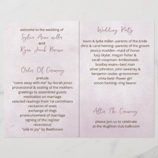 waterverf pompoenen twevoudig bruiloft programma (Achterkant)