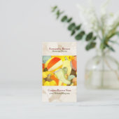 Waterverf pompoenen Unique Cook Visitekaartje (Staand voorkant)