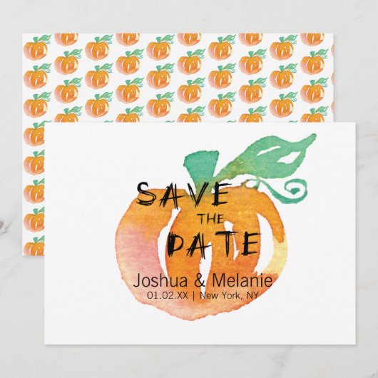 Waterverf Pompoenen Vakantie Save the Date  (Voorkant / Achterkant)