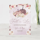 Waterverf pompoenen vallen bruiloft programma (Voorkant)