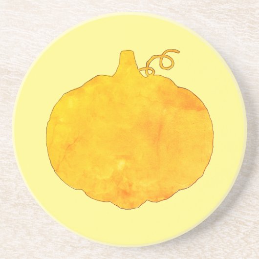 Waterverf pompoenen zandsteen onderzetter (Voorkant)