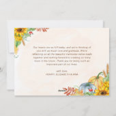 Waterverf Pompoenen Zonnebloemen Thanksgiving Feestdagenkaart (Achterkant)