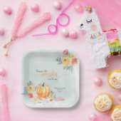 Waterverf Pompoenjongen baby shower Papieren Bordje (Feest)