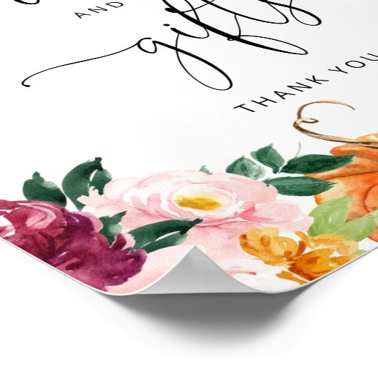 Waterverf pompoenkaarten en cadeaubonnen poster (Hoek)