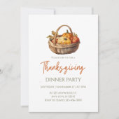 Waterverf Pompoenmand Thanksgiving-diner Kaart (Voorkant)