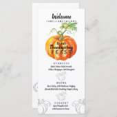 Waterverf pompoenontwerp Thanksgiving Menu (Voorkant / Achterkant)