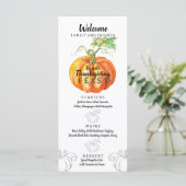 Waterverf pompoenontwerp Thanksgiving Menu (Staand voorkant)