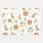 Waterverf pompoenoogst en herfstbladeren  inpakpapier vel (Voorkant 2)