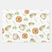 Waterverf pompoenoogst en herfstbladeren  inpakpapier vel (Voorkant)