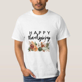 waterverf pompoenoogst happy thanksgiving t-shirt