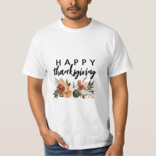 waterverf pompoenoogst happy thanksgiving t-shirt