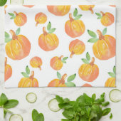 Waterverf pompoenpatroon 3 keukenhanddoek (Gevouwen)