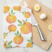 Waterverf pompoenpatroon 3 keukenhanddoek (Quarter Fold)