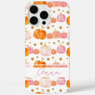 Waterverf Pompoenpatroon met naam iPhone 16 Pro Max Hoesje