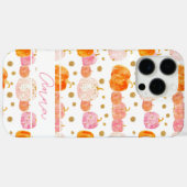 Waterverf Pompoenpatroon met naam Case-Mate iPhone Case (Achterkant (horizontaal))