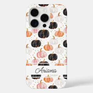 Waterverf Pompoenpatroon met naam iPhone 16 Pro Hoesje