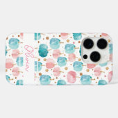 Waterverf Pompoenpatroon met naam Case-Mate iPhone Case (Achterkant (horizontaal))